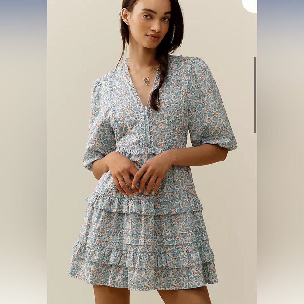 Love The Label x Liberty London Tiered Mini Dress Medium